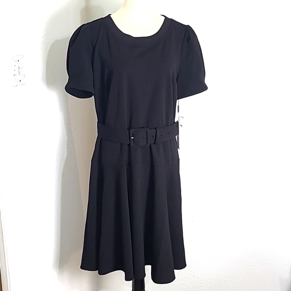 Karl Lagerfeld Elegant Black Scuba Crepe Dress, Size 14, NWT - Picture 2 of 13